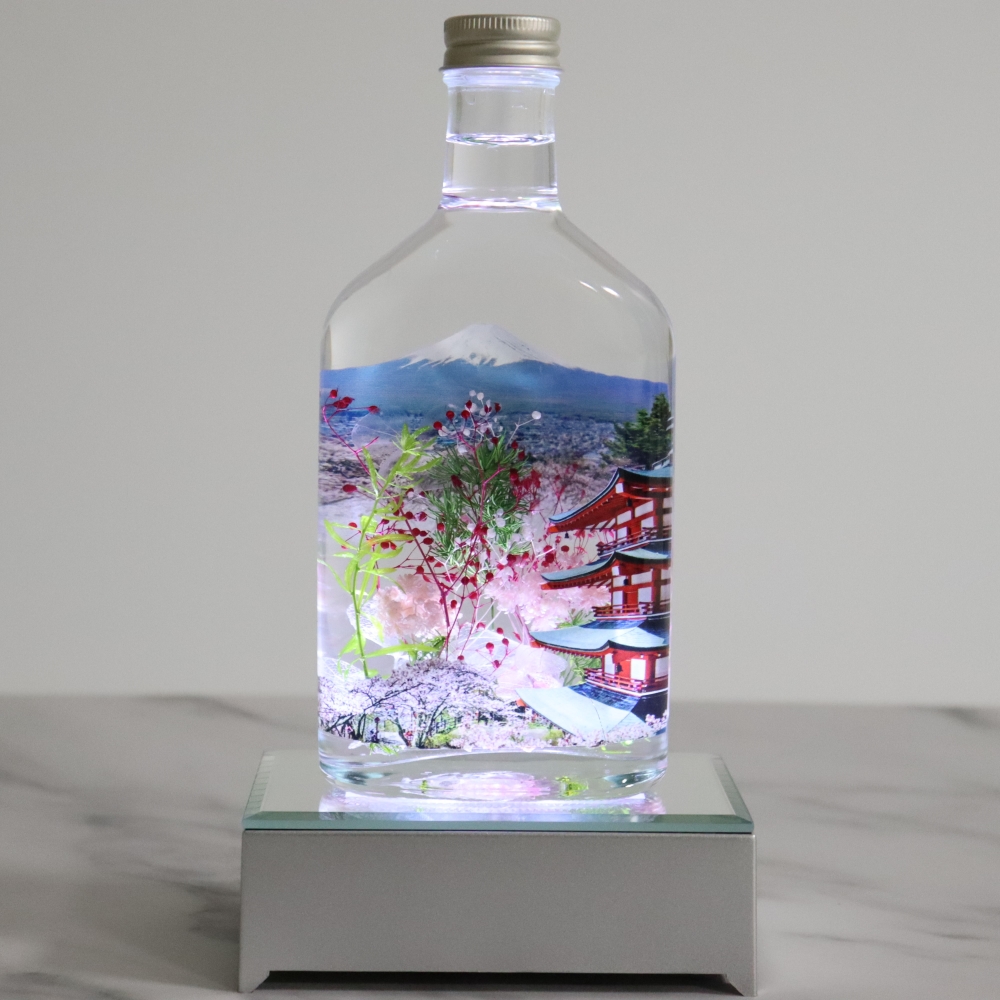 【LEDライト付】ハーバリウム 富士山