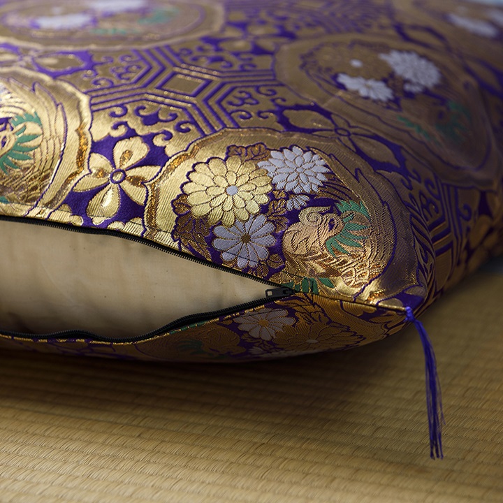 仏前座布団　鳳凰　紫色