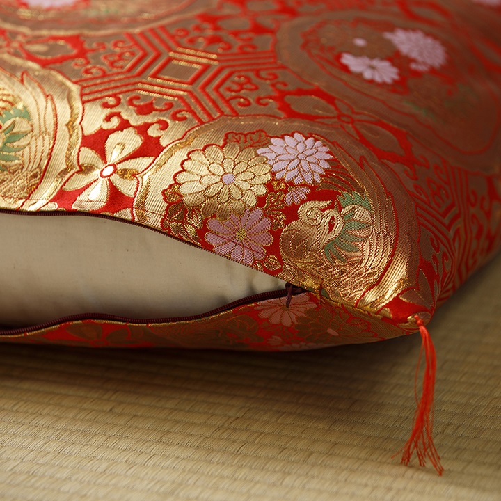 仏前座布団　鳳凰　赤色