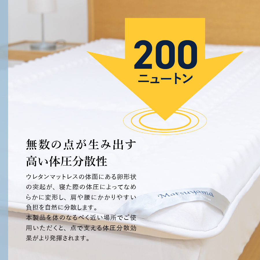 【点で支える】高密凸凹ウレタンマットレスLite　シングル