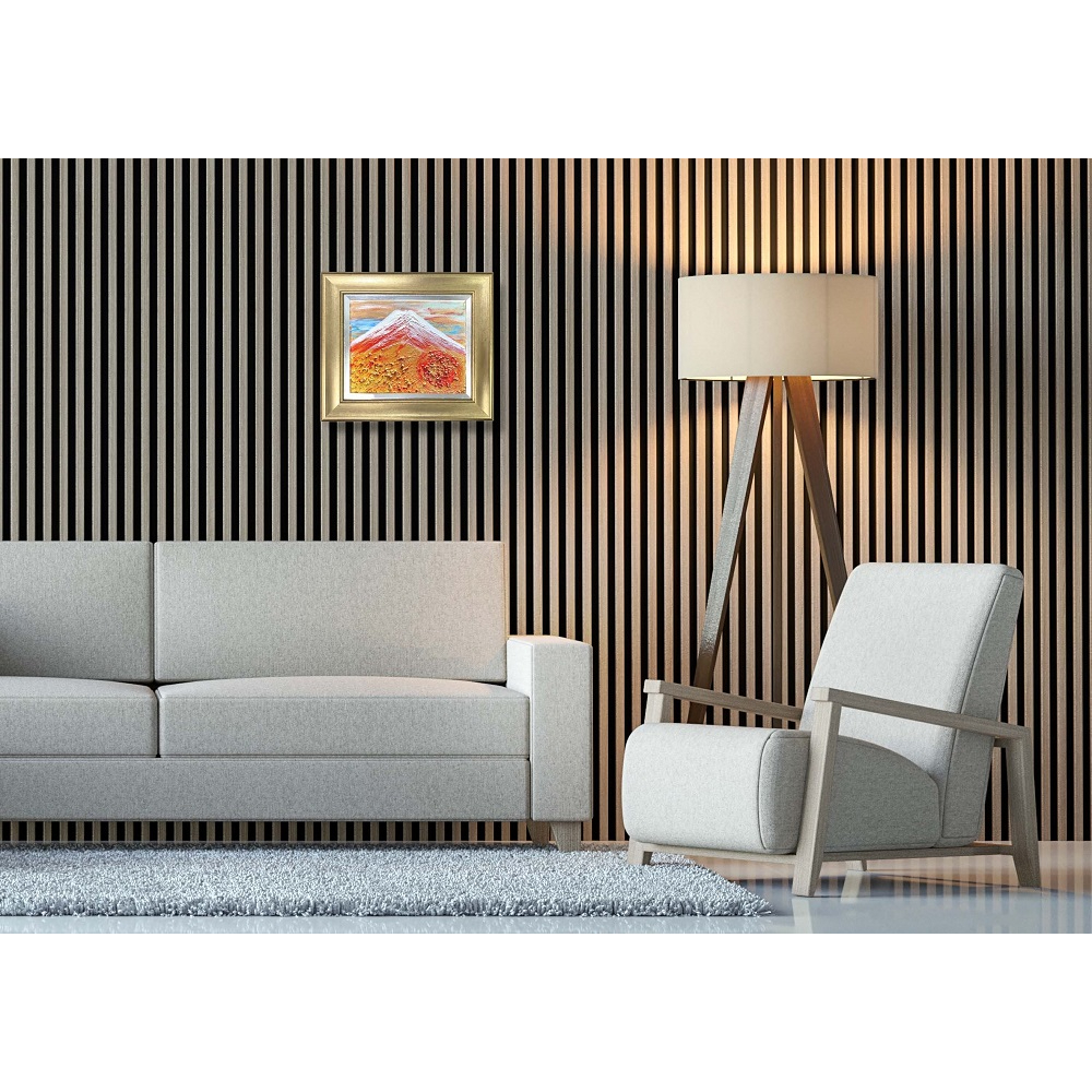 富士山溶岩パワーアート「春雪赤富士」