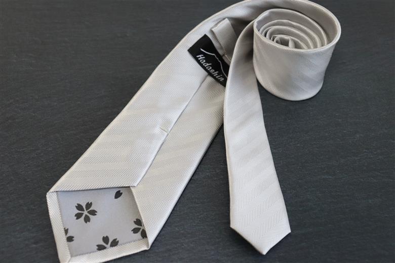 【Hadashin】フォーマルネクタイ ブラック＆シルバー 2本セット シンプル