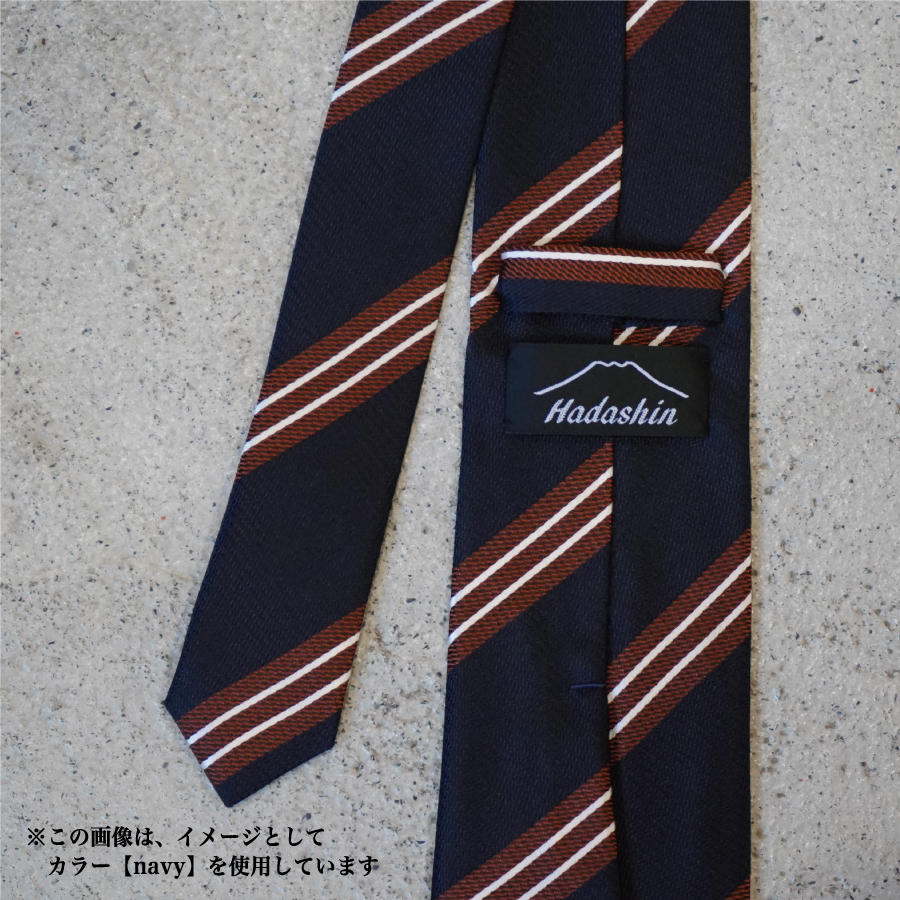 【Hadashin】シルクネクタイ（グリーン）【404　ストライプ】