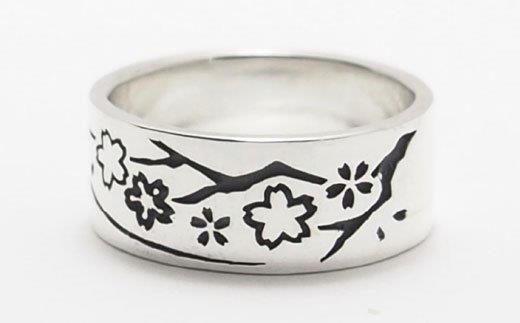 【ハンドメイドアクセサリー】和柄リング(富士)
