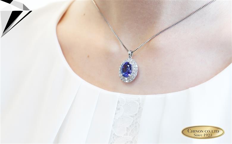 4ctUP プラチナタンザナイトダイヤモンドペンダント MJ1037　【ジュエリー ネックレス】