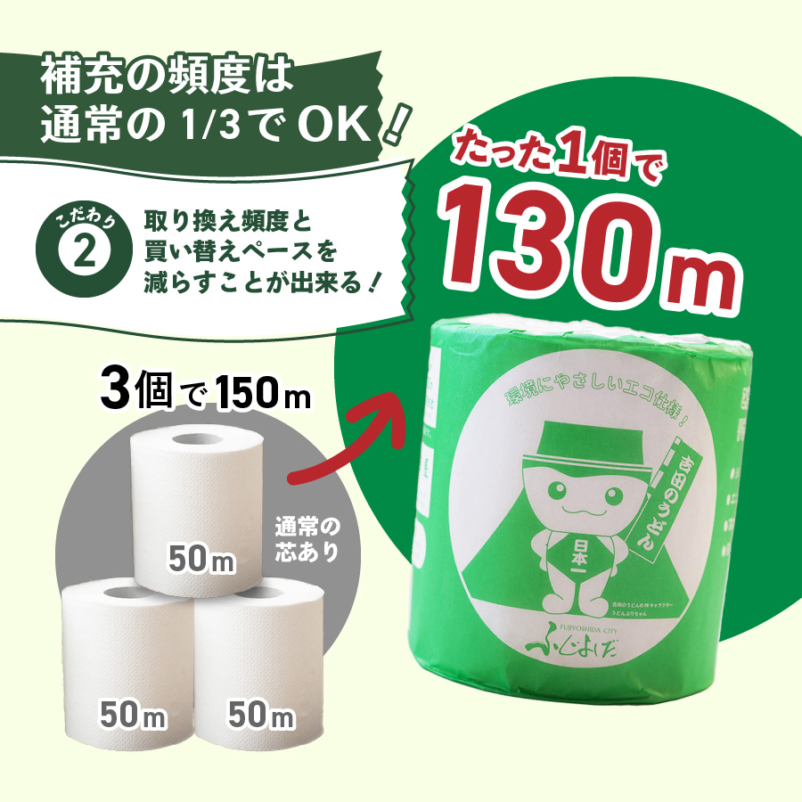 【トイレの神様付き】オリジナルトイレットペーパー130mシングル46R