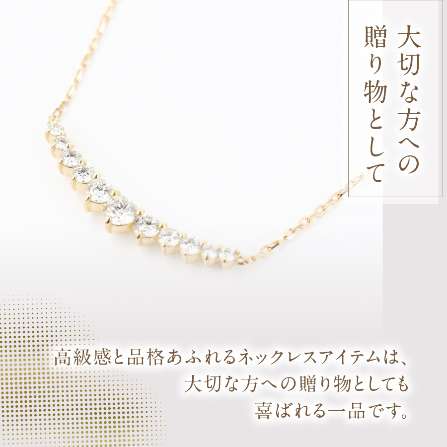 F-010　ダイヤモンドネックレス　K18YG