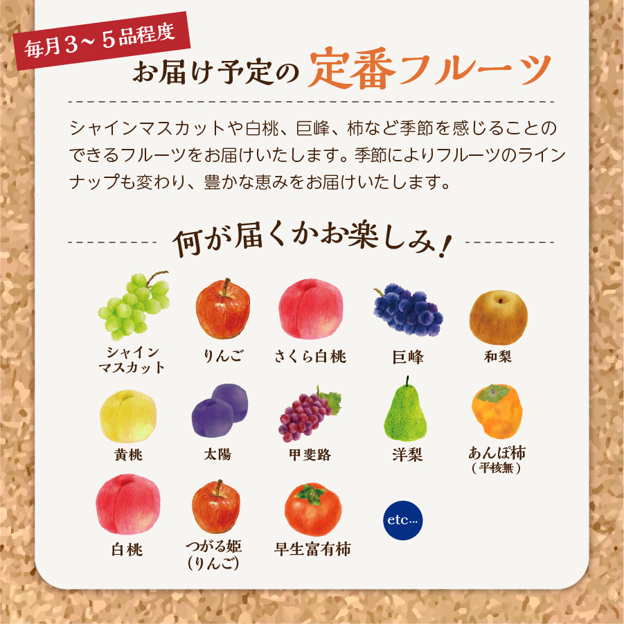 【2回配送】旬のお任せフルーツボックス定期便（8月・9月）