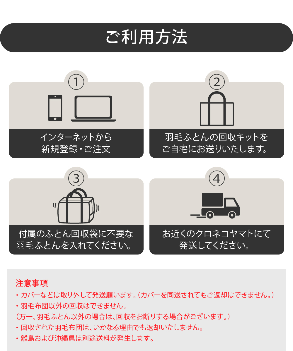【甲州羽毛ふとん】羽毛ふとん専用回収サービス