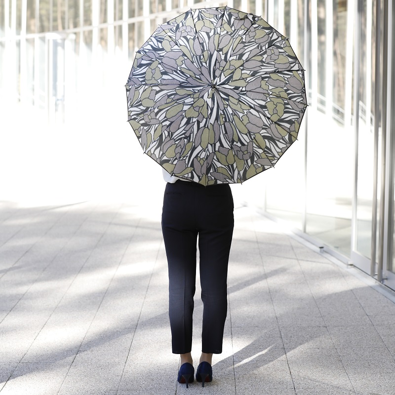 高級雨傘【チューリップ】カーキ色