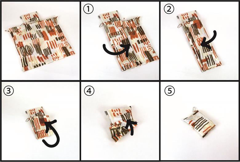 【2way レインバッグ】傘生地で作ったエコバッグ(カラビナ付)　みの(パープル)