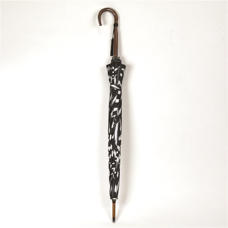 てまり（黒）　雨傘　ほぐし織　16本骨