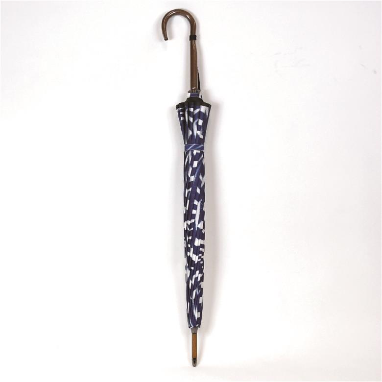 てまり（青）　雨傘　ほぐし織　16本骨