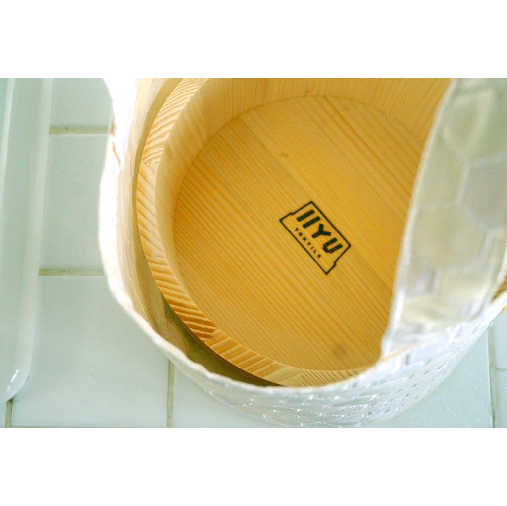 IIYU TEXTILE オケバック＆フロセンウォレット＆木桶(オリジナル焼印入) ピンク