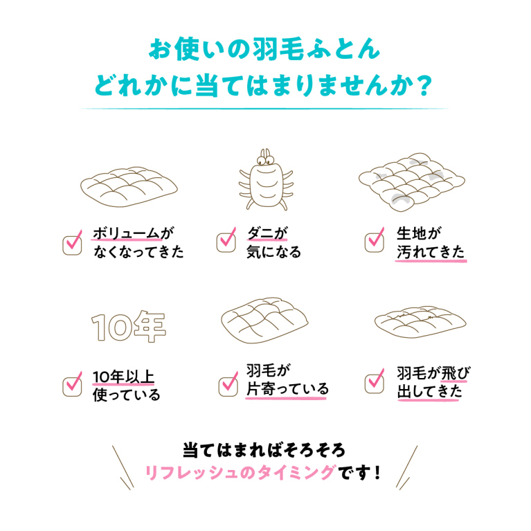 【甲州羽毛ふとん】プレミアム羽毛リフレッシュサービス（シングルサイズ）