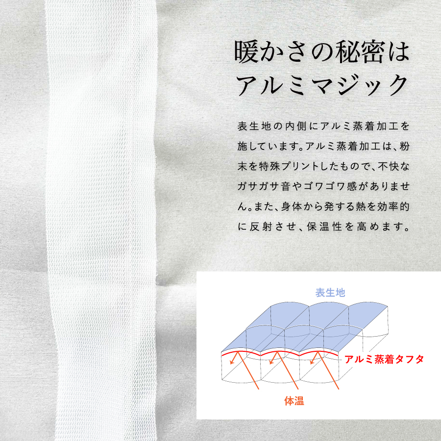 【甲州羽毛合掛ふとん】手洗いできる中厚仕様の羽毛ふとん（アルミ加工）シングル・ブルー