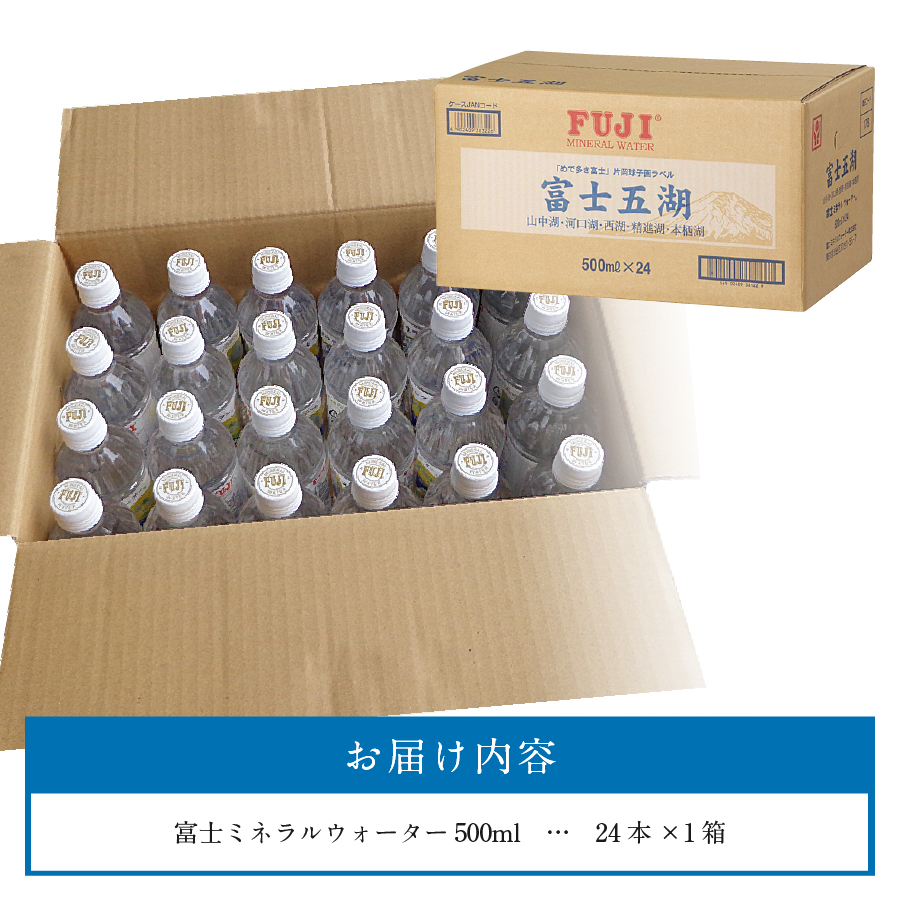 富士ミネラルウォーター 富士五湖ラベル 500ml×24本 【 防災 備蓄 ストック 防災グッズ 保存 非常用 】