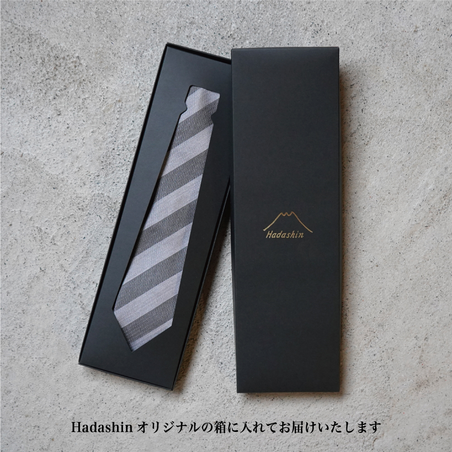 【Hadashin】トップ糸ネクタイ 203 (グレー)
