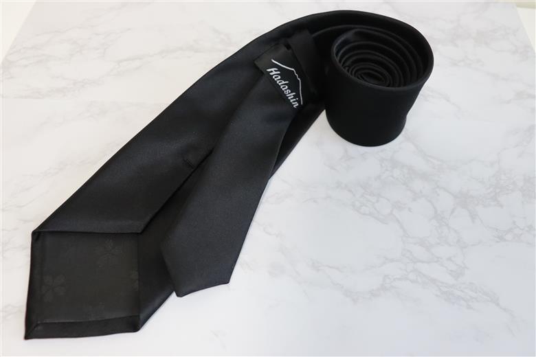 【Hadashin】フォーマルネクタイ ブラック＆シルバー 2本セット シンプル