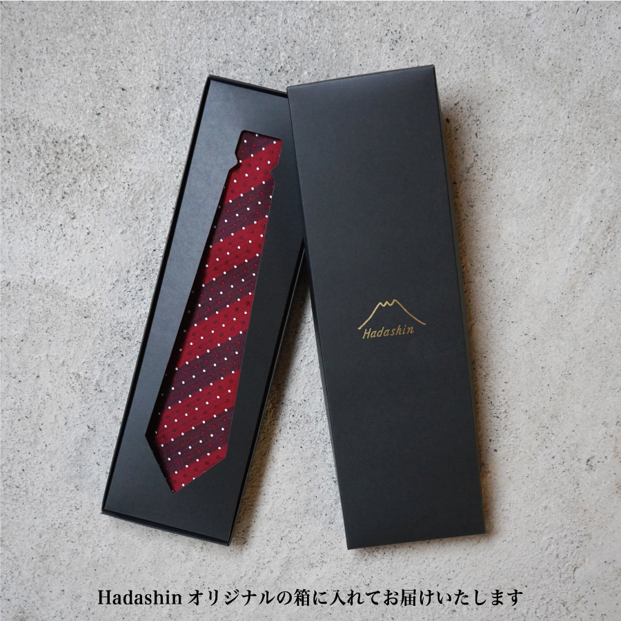 【Hadashin】トップ糸ネクタイ 201　大剣幅7cm（パープル）