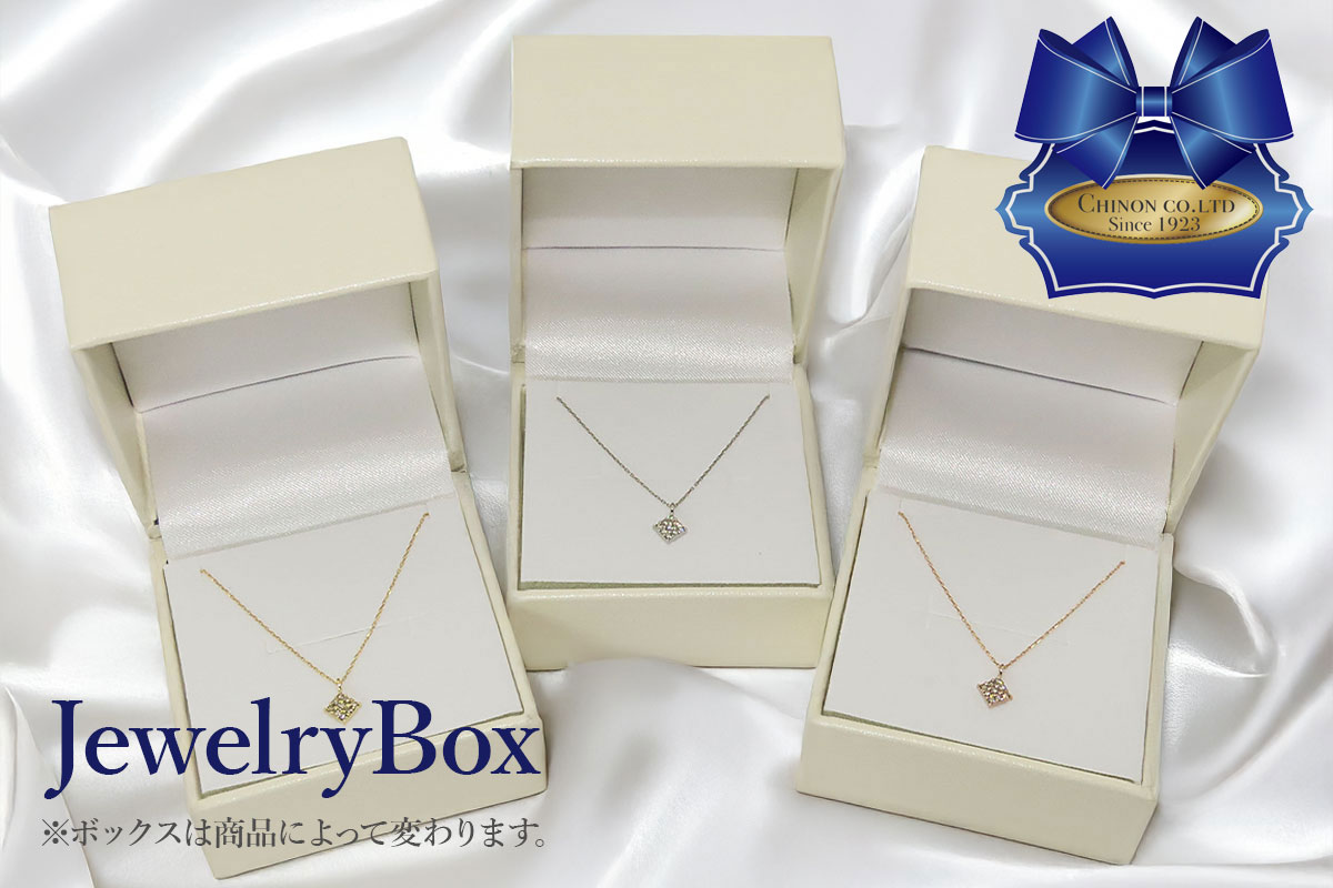 K18ピンクゴールド　ダイヤモンドペンダント（スクエア）　MJ-1148