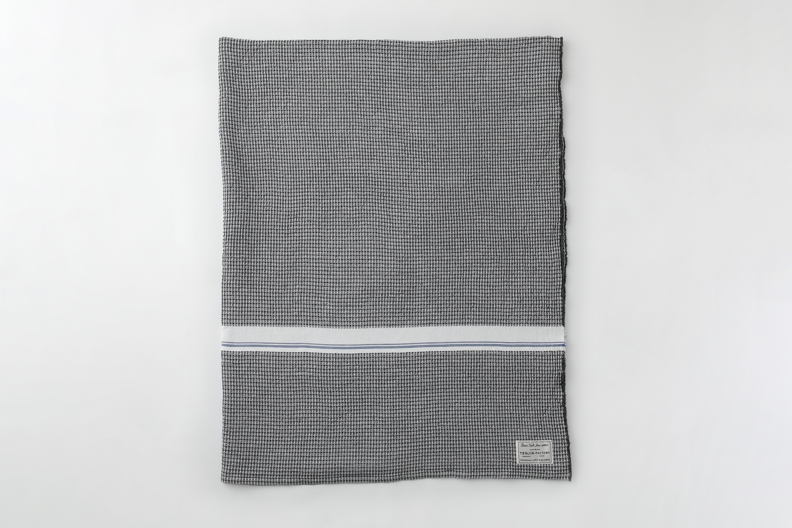 ラムワッフルブランケット（チャコールグレー）テンジンファクトリー製