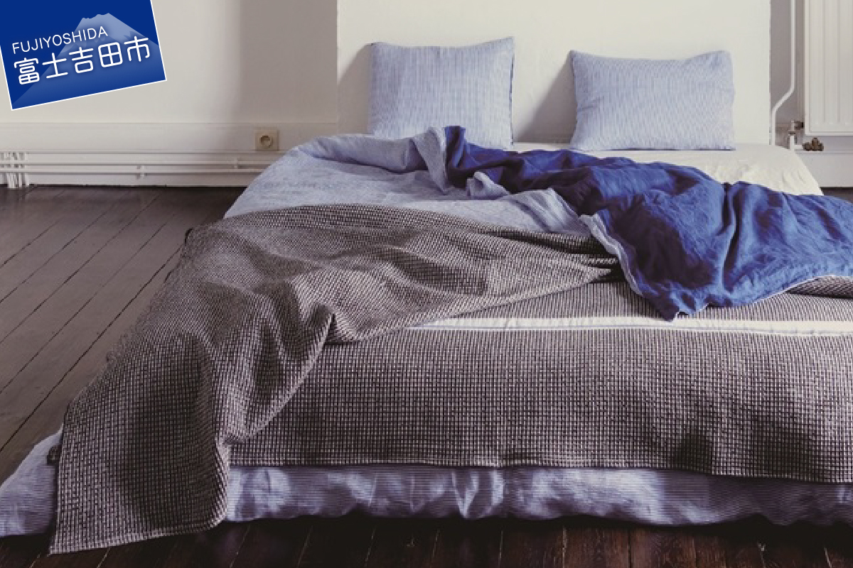 ラムワッフルブランケット（グレー）テンジンファクトリー製