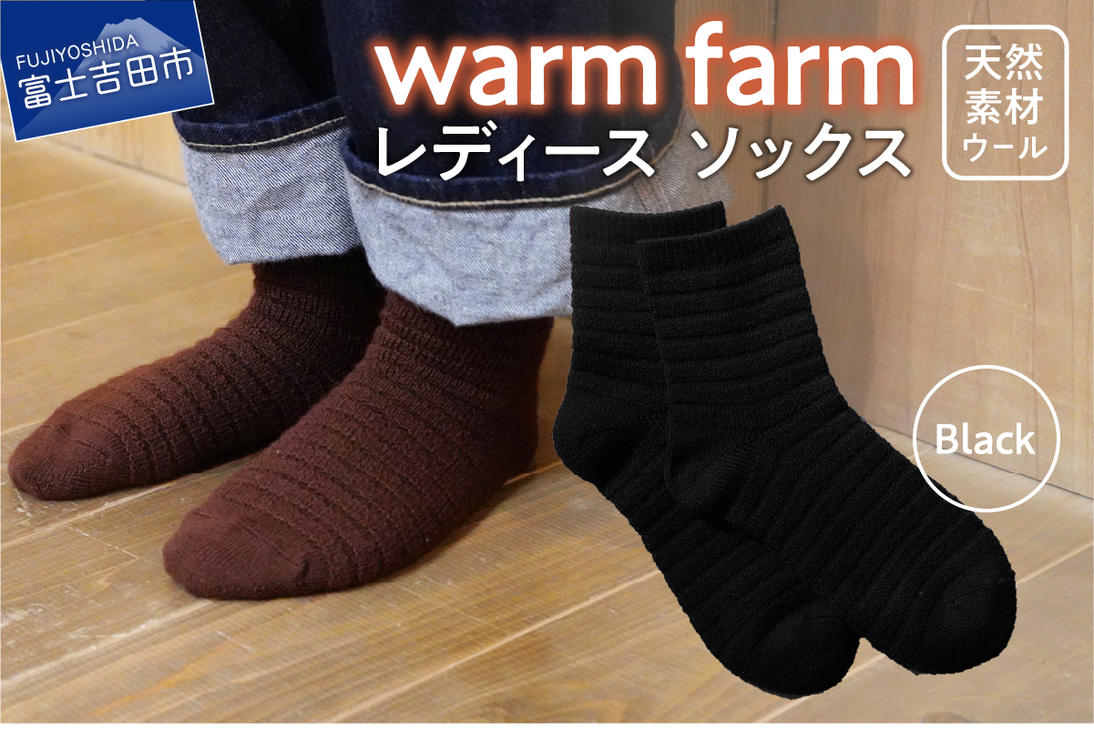 光吸収発熱ウール「ウォームファーム　ソックス」ブラック