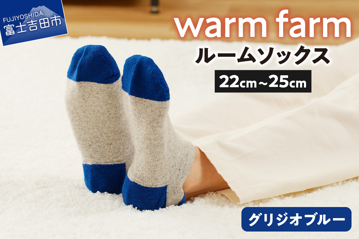 光吸収発熱ウール「ウォームファーム ルームソックス」（グリジオブルー）