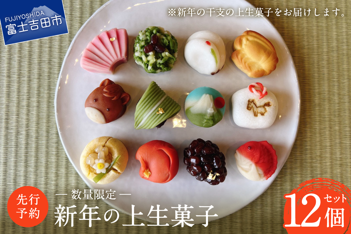【先行予約・数量限定】新年の上生菓子 12個セット 【年内配送】 【2025年12月25日発送予定】