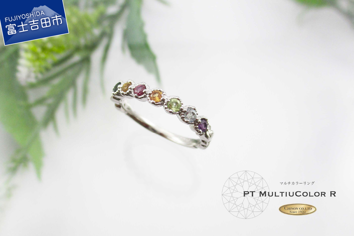 マルチカラーリング プラチナ KT-1076　【ジュエリー 指輪】