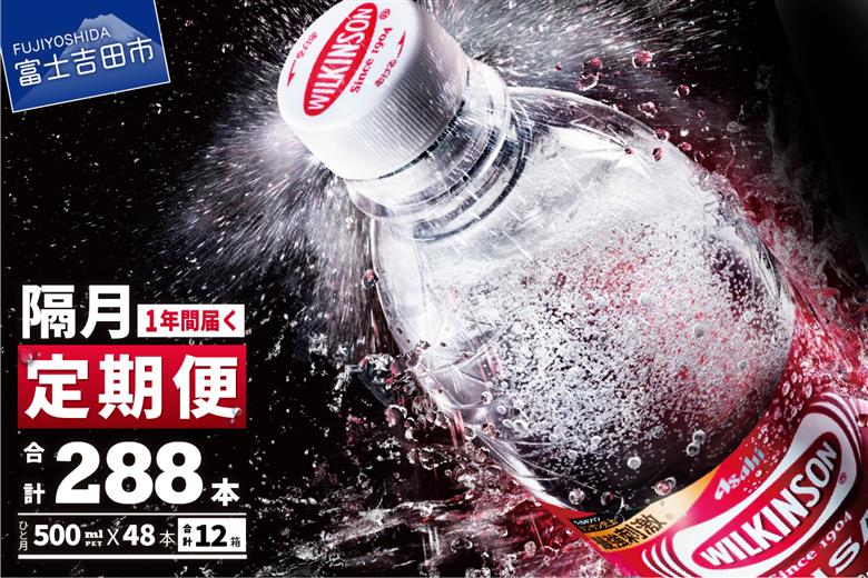 【年6回・隔月お届け！】炭酸水 ウィルキンソン　タンサン PET500ml×2箱（48本入）定期便 隔月６回 ２箱
