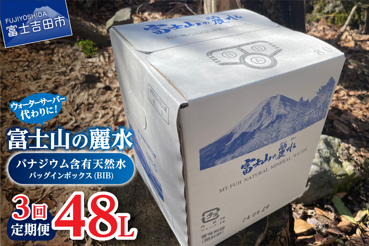 【3か月お届け】富士山の麗水定期便 ８L×２箱