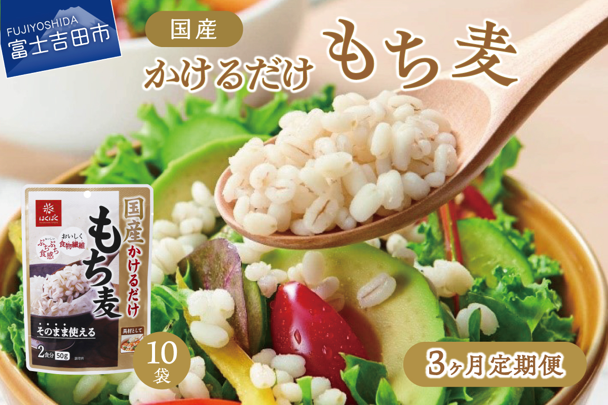 [3か月定期便]国産かけるだけもち麦50g×10袋