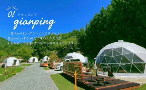【山梨県都留市ふるさと納税】グランピング施設　「THE FOREST」 ご宿泊券補助券15,000円分