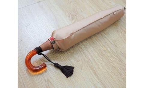 【数量限定】かさね　折りたたみ傘　55cm　8本骨(ベージュ×ピンク)　高級傘　プレゼント　ご褒美 ベージュ×ピンク