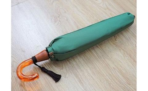 【数量限定】かさね　折りたたみ傘　55cm　8本骨(グリーン×キャメル)　高級傘　プレゼント　ご褒美 グリーン×キャメル