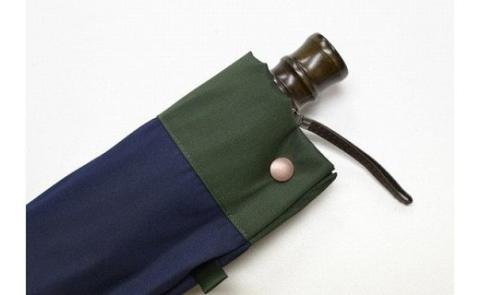 【数量限定】橘　折りたたみ傘　60cm　10本骨(ネイビー×グリーン)　高級傘　プレゼント　ご褒美 ネイビー×グリーン