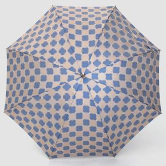 【槙田商店】晴雨兼用長傘　ノルディック　ドットコラージュ　ブルー