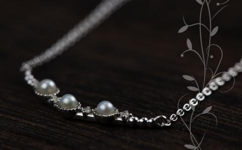 淡水パール&0.02ct ダイヤモンドネックレス（RP-MN-0493）