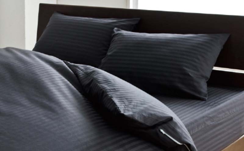 SatinStripeサテンストライプ 昼夜サテン BOXシーツ【S(シングル)サイズ】【グレー】【日本製】 BOXシーツ　グレー シングル