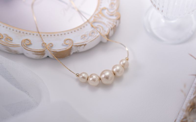 コットンパール「キスカ」ゴールドチェーンネックレス 「キスカ」ゴールドチェーン