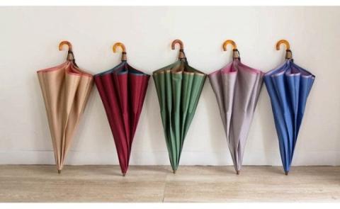 【数量限定】かさね　折りたたみ傘　55cm　8本骨(グリーン×キャメル)　高級傘　プレゼント　ご褒美 グリーン×キャメル