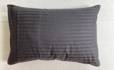 SatinStripeサテンストライプ 昼夜サテン ピロケース【Lサイズ】【グレー】【日本製】