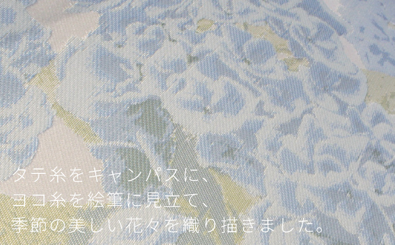 【槙田商店】晴雨兼用長傘　絵おり　紫陽花　ベージュ