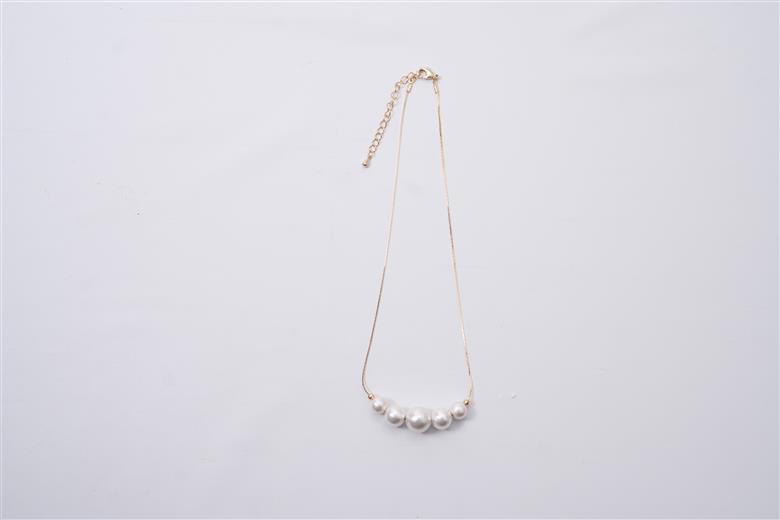 コットンパール「ホワイト」ゴールドチェーンネックレス 「ホワイト」ゴールドチェーン