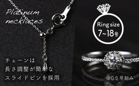 pt900 ダイヤモンドリング0.32ct & ネックレス0.21ct 豪華2点セット （set677-971）