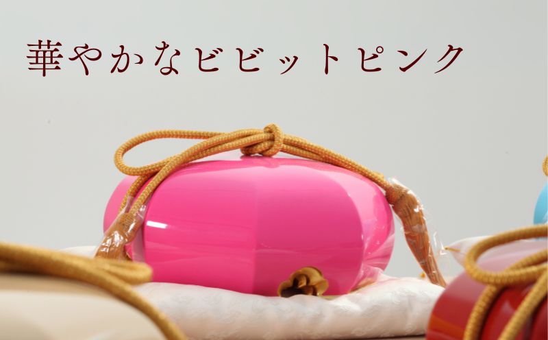 【佐藤木工】彩玉手箱 ポップカラー 京組紐 金沢箔（ピンク）