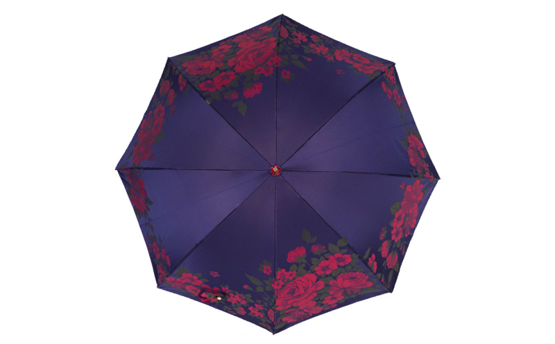 【槙田商店】晴雨兼用長傘　絵おり　大バラ　紺