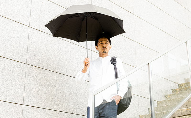 槙田商店【晴雨兼用紳士傘】MAKITA STANDARD (折傘 ブラック)｜老舗の職人が作る日本製のおしゃれな高級傘　傘　かさ　高級傘　高級かさ　ブラック　晴雨兼用　折り畳み　折りたたみ